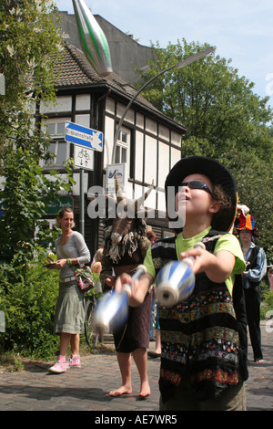 Festival di Amburgo Altonale culturale. La gente dal circus Foto Stock