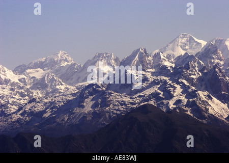 Picchi di Langtang Himalaya in Nepal Foto Stock