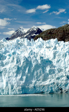 Close up viste sul ghiacciaio di Marjorie tep nel Parco Nazionale di Glacier Bay Alaska Foto Stock