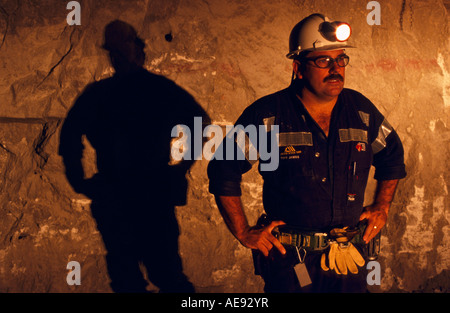 Miner, underground gold mine Australia Foto Stock