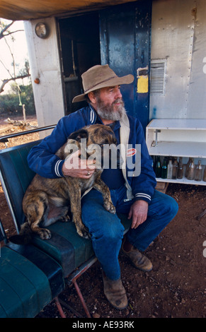 Uomo e cane, Australia Foto Stock