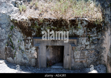 Un ingresso a una catacomba a Beit Shearim Israele Foto Stock