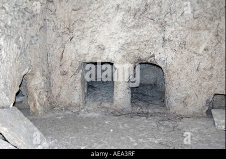 L'interno di un catacombe Beit Shearim Israele Foto Stock