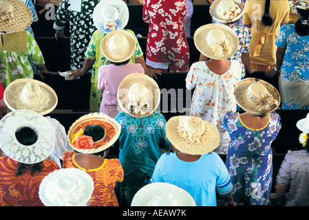 Servizio in chiesa a Papeete Polinesia Francese Foto Stock