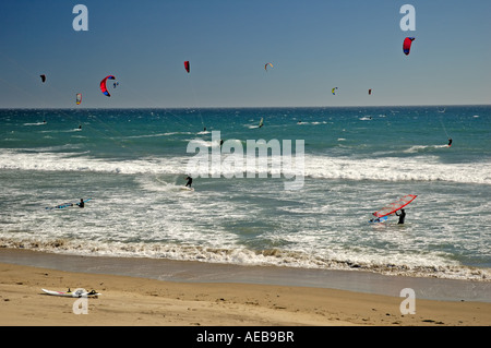 Kitesurf a Waddell Creek Beach Foto Stock