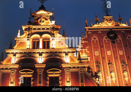 Il Tallinn Fratellanza dei capi nero House Riga, Lettonia Foto Stock