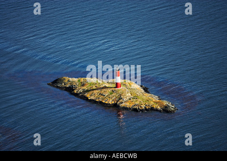 Vista aerea di Les Eclaireurs Lighthouse.il Canale di Beagle Argentina Chile Tierra Del Fuego America del Sud Foto Stock