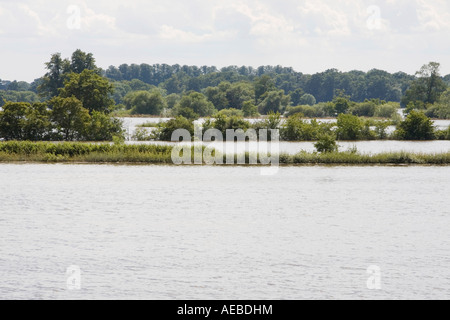 Allagato i campi degli agricoltori nel kempsey vicino a Worcester Foto Stock