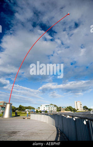 La bacchetta del vento di New Plymouth Waterfront Taranaki Isola del nord della Nuova Zelanda Foto Stock