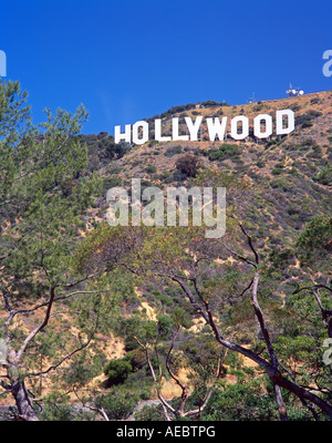 USA California Los Angeles Hollywood Sign a Hollywood Hills Foto Stock