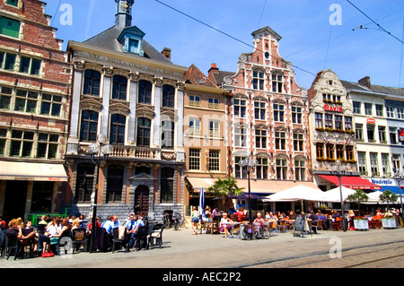 Il Cafe Bar restaurantGhent Gent Belgio belga di vecchia storia storico Centro Città Foto Stock