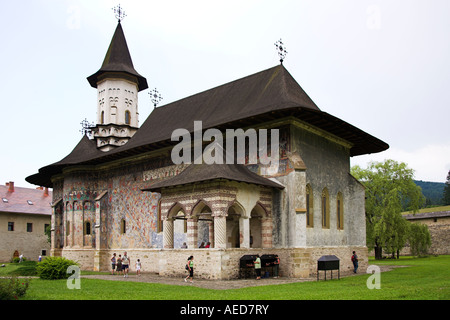 Sucevita dipinto Monastero Sucevita, Bucovina, Moldavia, Romania Foto Stock