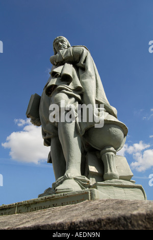 Statua in bronzo del filosofo René Descartes, Descartes, sud Touraine, Francia. Foto Stock