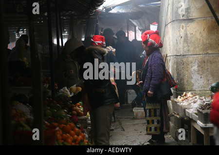 Zao rosso al mercato di sapa Foto Stock
