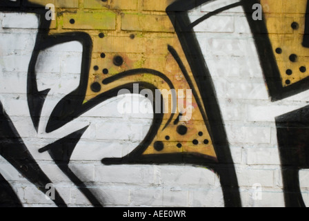 Graffiti su un muro a Santiago del Cile. Foto Stock