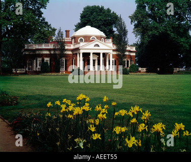 Monticello in Virginia è la casa di Thomas Jefferson che è stato autore della Dichiarazione di Indipendenza Americana Foto Stock