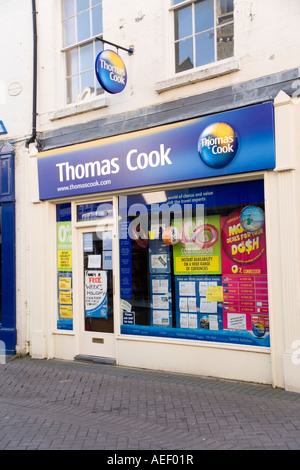 Thomas Cook shop in Bangor, il Galles del Nord Foto Stock