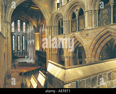 Interior shot di Hexham Abbey, Northumberland Foto Stock