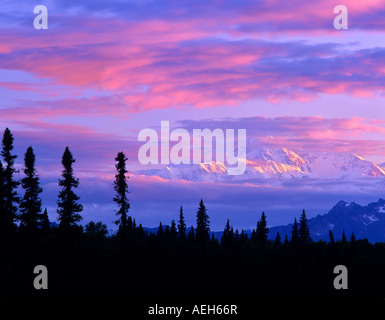 Alba sul Monte McKinley Alaska Foto Stock