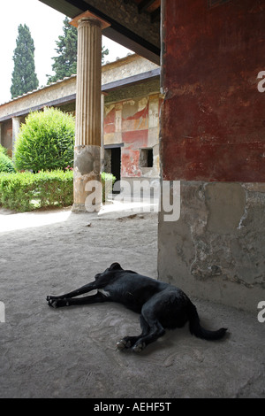 All'interno di una delle case di Pompei in Campania Italia Foto Stock