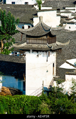 Torre in antico stile Huizhou Villaggio Cinese Xidi Cina Foto Stock