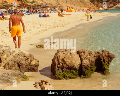 La zona esclusiva di Puerto Portals, Playa Oratori de Portals e il porto turistico di Puerto Portals, Portals Nous, Ponent Region, Mallorca Foto Stock