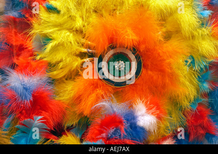 Display storico di indiani Headresses presso la Oregon High Desert Museum Henry J Casey Hall di Palteau indiani Oregon centrale Foto Stock