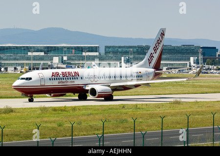 Air Berlin Boeing 737-800, aeroporto di Francoforte Hesse, Germania Foto Stock