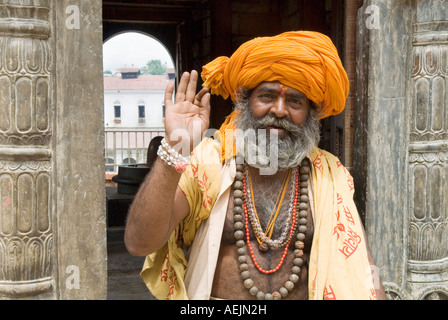 Sadhu, uomo santo, Pashupatinath, Kathmandu, Nepal Foto Stock