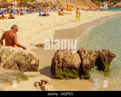 La zona esclusiva di Puerto Portals, Playa Oratori de Portals e il porto turistico di Puerto Portals, Portals Nous, Ponent Region, Mallorca Foto Stock