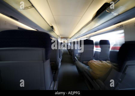 All'interno di un Intercity Express, ghiaccio, Germania Foto Stock