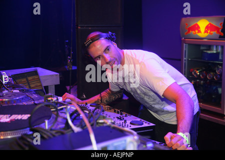 DJ Chris Liebing durante "natura", una techno-party vicino a Kastellaun , Renania-Palatinato, Germania Foto Stock