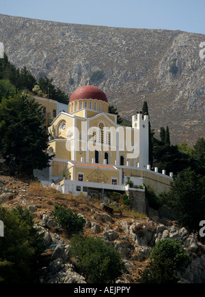 Chiesa sulla isola di Symi vicino a Rodi, Grecia, Europa Foto Stock