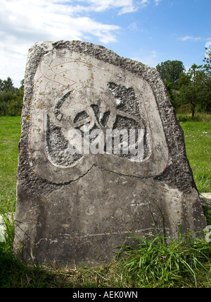 Foto di Pietra del periodo vichingo vicino a Tofta, Gotland, Svezia Foto Stock