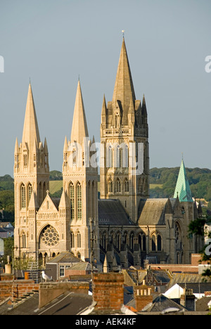 Le guglie e torre di Truro Cathedral Foto Stock