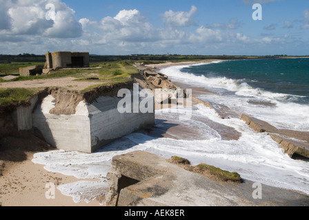 Fortino FRANCIA A la Pointe de Neville Neville Gouberville vicino a Barfleur Normandia Francia Foto Stock