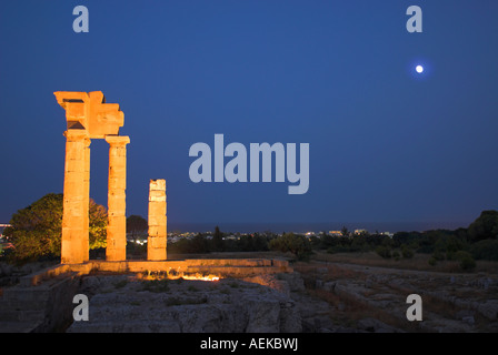 Tempio di Apollo pythian trovato sul monte smith in l'acropoli di Rodi isola greca di Rodi Grecia Foto Stock