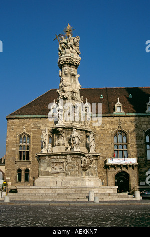 Santa Trinità statua, Szentharomsag ter, Trinity Square, Castle Hill District, Budapest, Ungheria Foto Stock