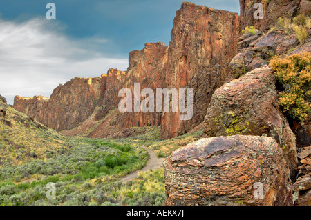 La strada attraverso High Rock Canyon Black Rock Desert National Conservation Area Nevada Foto Stock