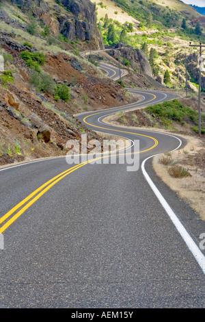 Strada lungo l'inferno s Canyon serbatoio Idaho Oregon Foto Stock