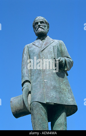 Andreas Laskaratos 1811-1901 statua, Lixouri, Cefalonia, Grecia Foto Stock