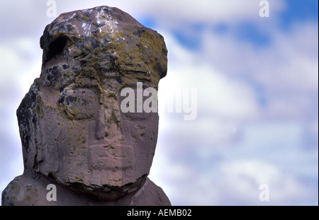 Antropomorfico civiltà megalitica a Tiahuanaco Tiwanaku sito archeologico Bolivia culla della civiltà andine S America Foto Stock