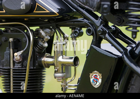 AJS UN J Stevens motocicletta in corrispondenza di vintage rally del veicolo vicino a St Andrews, Scozia Foto Stock
