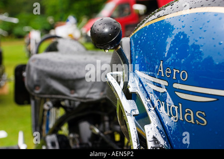 Pre-guerra Aero Douglas motociclo sul display all'annata il veicolo rally Foto Stock