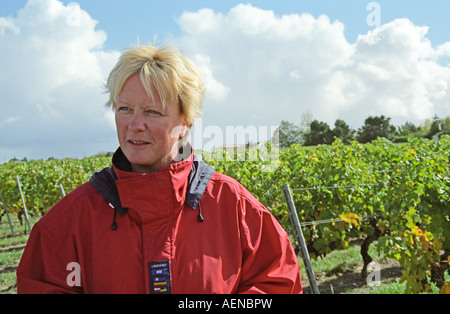 Merete Larsen, enologo. Medoc, Bordeaux, Francia Foto Stock