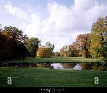 Cottbus, Schloßpark Branitz, Blick von der Schloßterasse nach Westen Foto Stock