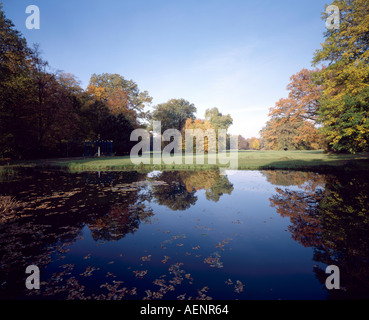 Cottbus, Schloßpark Branitz, Blick von der Schloßterasse nach Westen Foto Stock