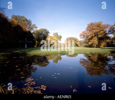 Cottbus, Schloßpark Branitz, Blick von der Schloßterasse nach Westen Foto Stock