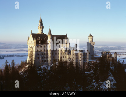 Neuschwanstein, Schloß, Blick von der Jugendbrücke Foto Stock