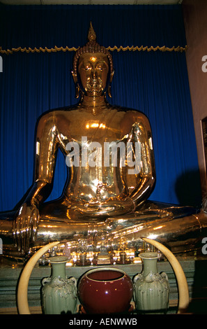 Golden Buddha, Tempio del Buddha d'oro, Wat Traimit, noto anche come il Wat Trimitr, Bangkok, Thailandia Foto Stock